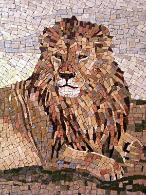 Мозаика из смальты: лев