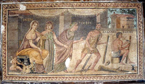 Римская мозаика из Газиантипа. Дедал и Икар