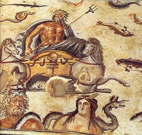 Римская мозаика из Газиантипа. Посейдон, Океан, Тетис