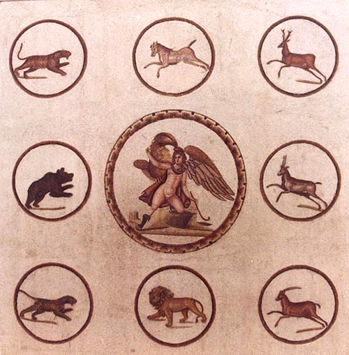 Римская мозаика из музея Суса. Ганимед