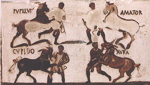 Римская мозаика из музея Суса. Скачки