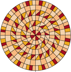 Геометрия мозаичной розетки - цветое решение для дерева или камня