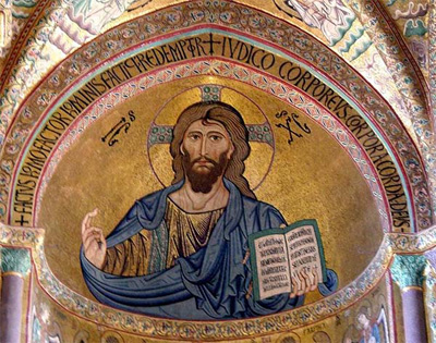Византийская мозаика. Базилика в Чефалу. Христос Пантократор